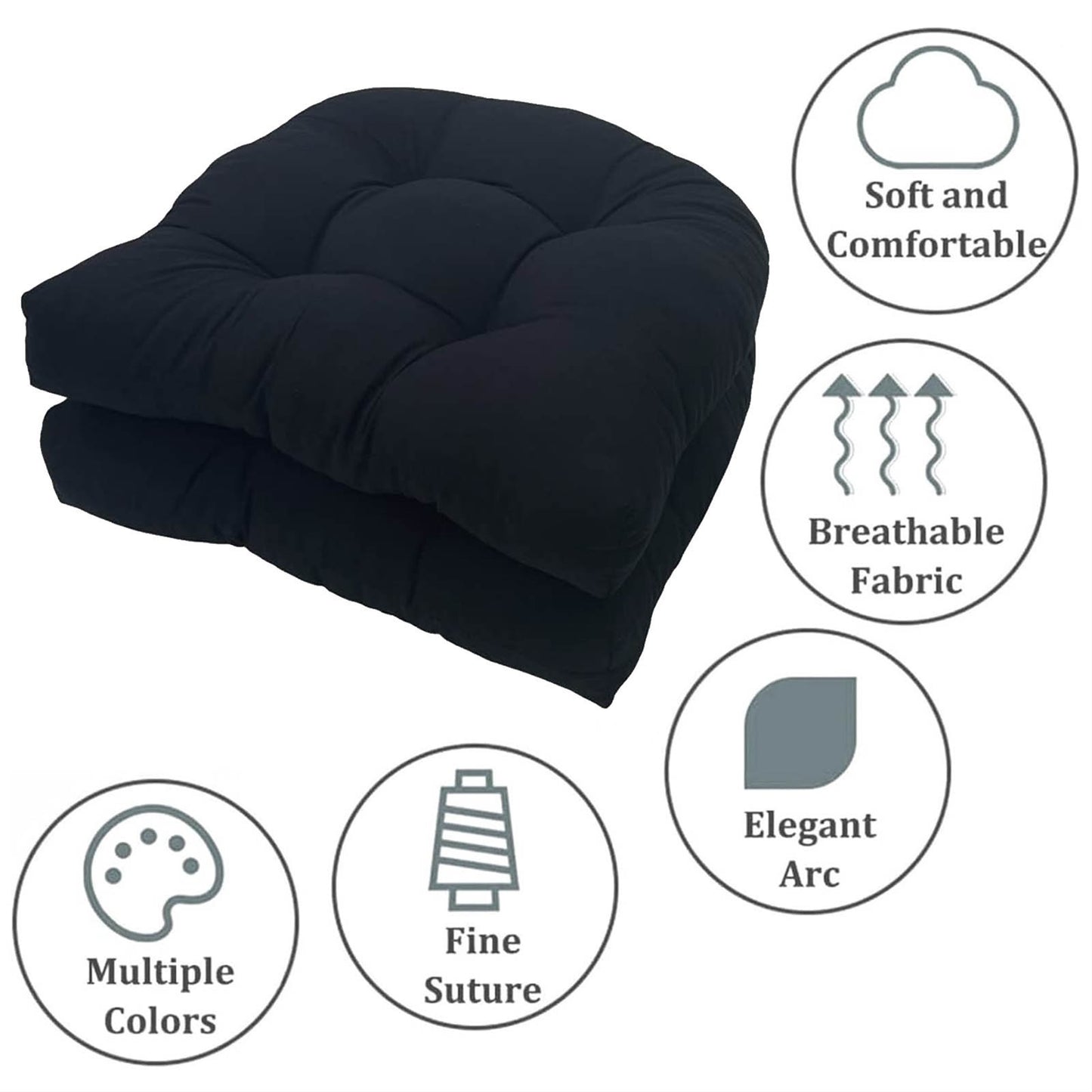 19" X 19" Indoor/Outdoor Chair Seat Cushion, Patio Chaise Lounger Cushion 2 Pack,Weather Resistant, Comfortable and Stylish Pack Of Patio Cushions