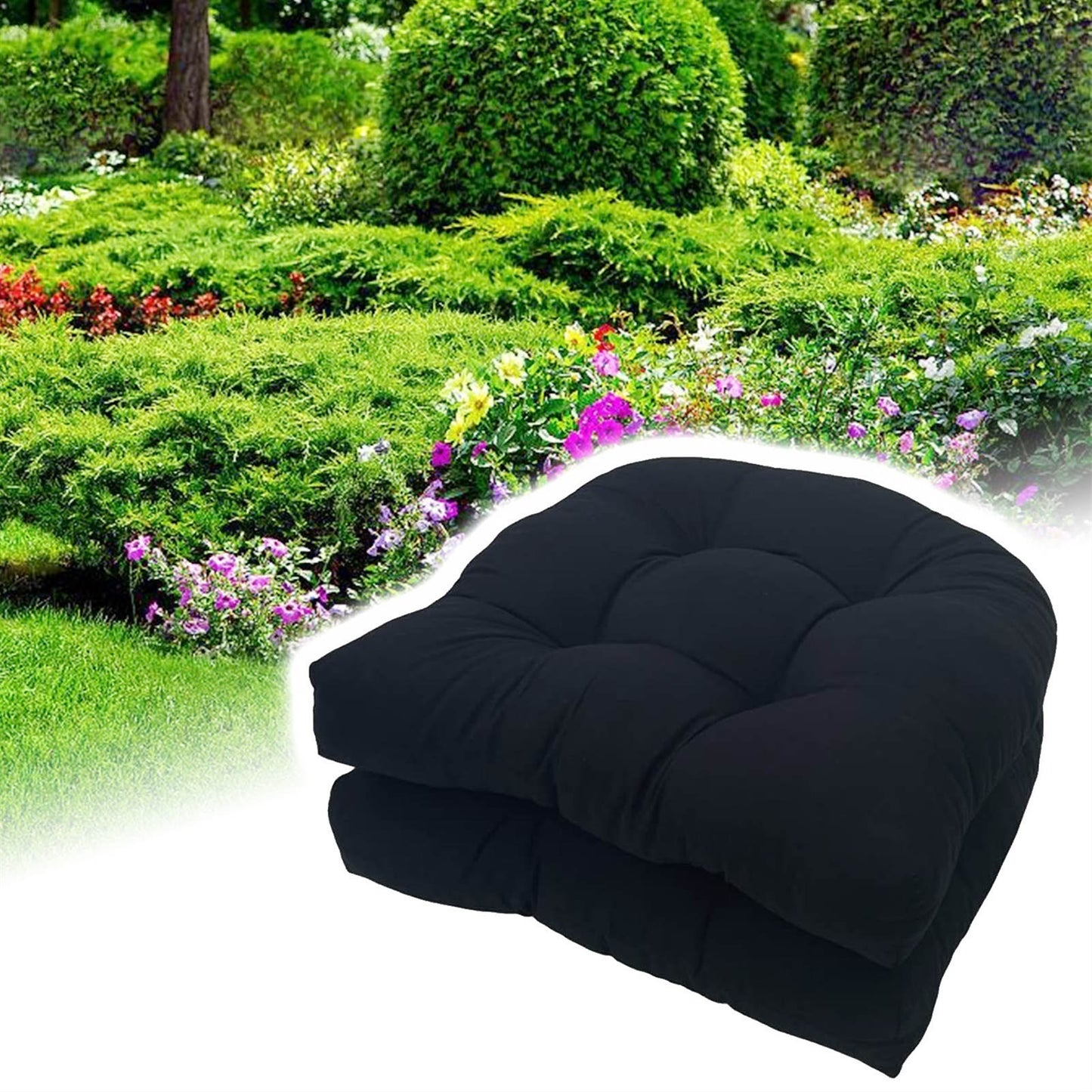 19" X 19" Indoor/Outdoor Chair Seat Cushion, Patio Chaise Lounger Cushion 2 Pack,Weather Resistant, Comfortable and Stylish Pack Of Patio Cushions