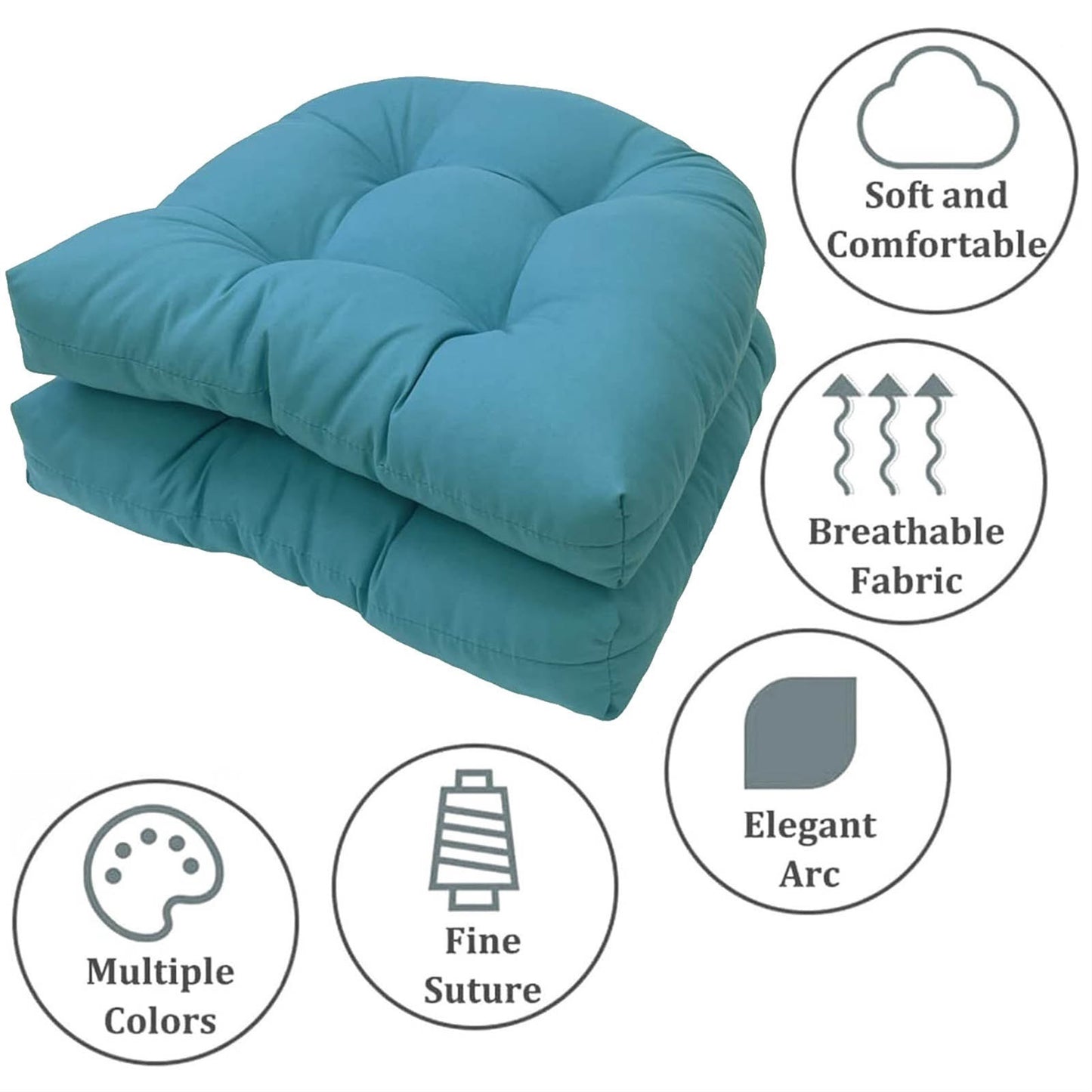 19" X 19" Indoor/Outdoor Chair Seat Cushion, Patio Chaise Lounger Cushion 2 Pack,Weather Resistant, Comfortable and Stylish Pack Of Patio Cushions