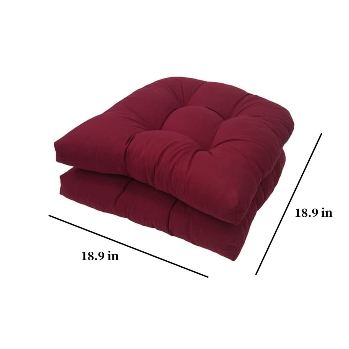 19" X 19" Indoor/Outdoor Chair Seat Cushion, Patio Chaise Lounger Cushion 2 Pack,Weather Resistant, Comfortable and Stylish Pack Of Patio Cushions