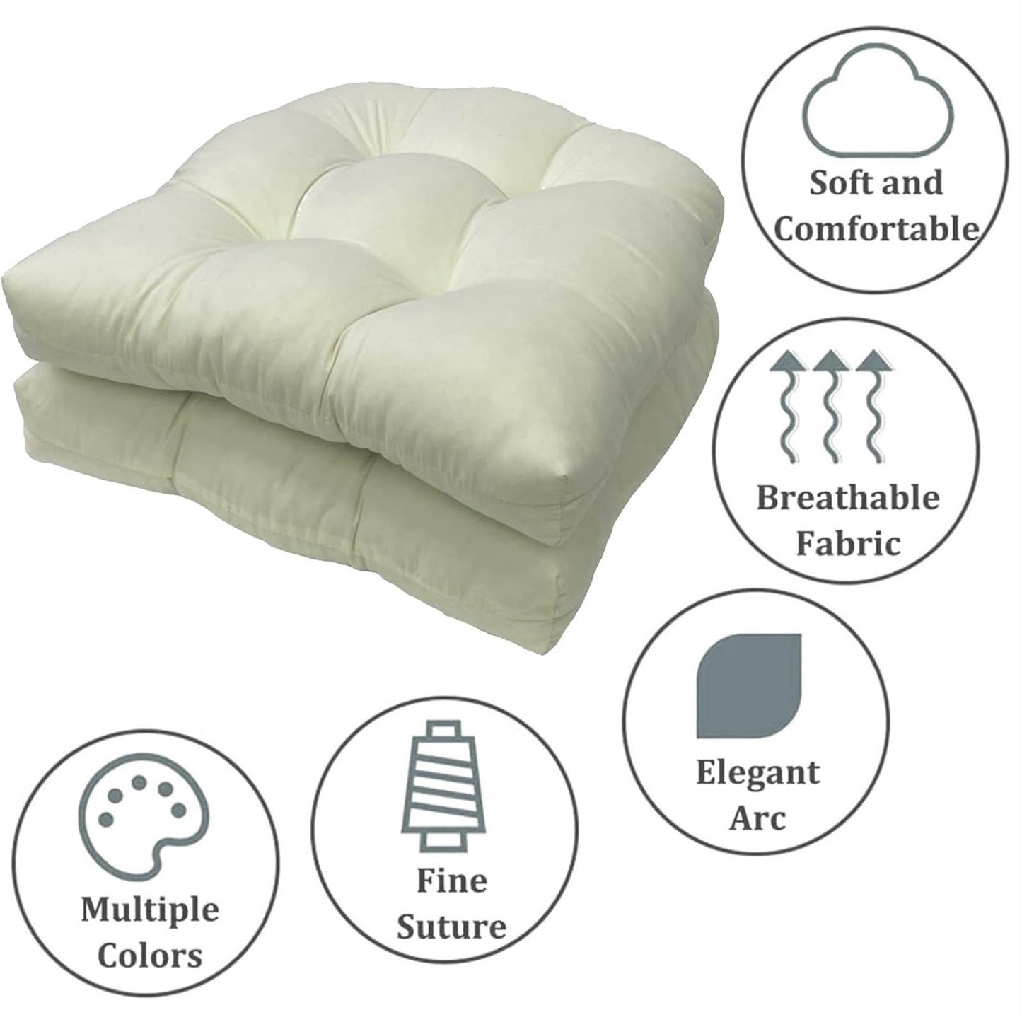 19" X 19" Indoor/Outdoor Chair Seat Cushion, Patio Chaise Lounger Cushion 2 Pack,Weather Resistant, Comfortable and Stylish Pack Of Patio Cushions