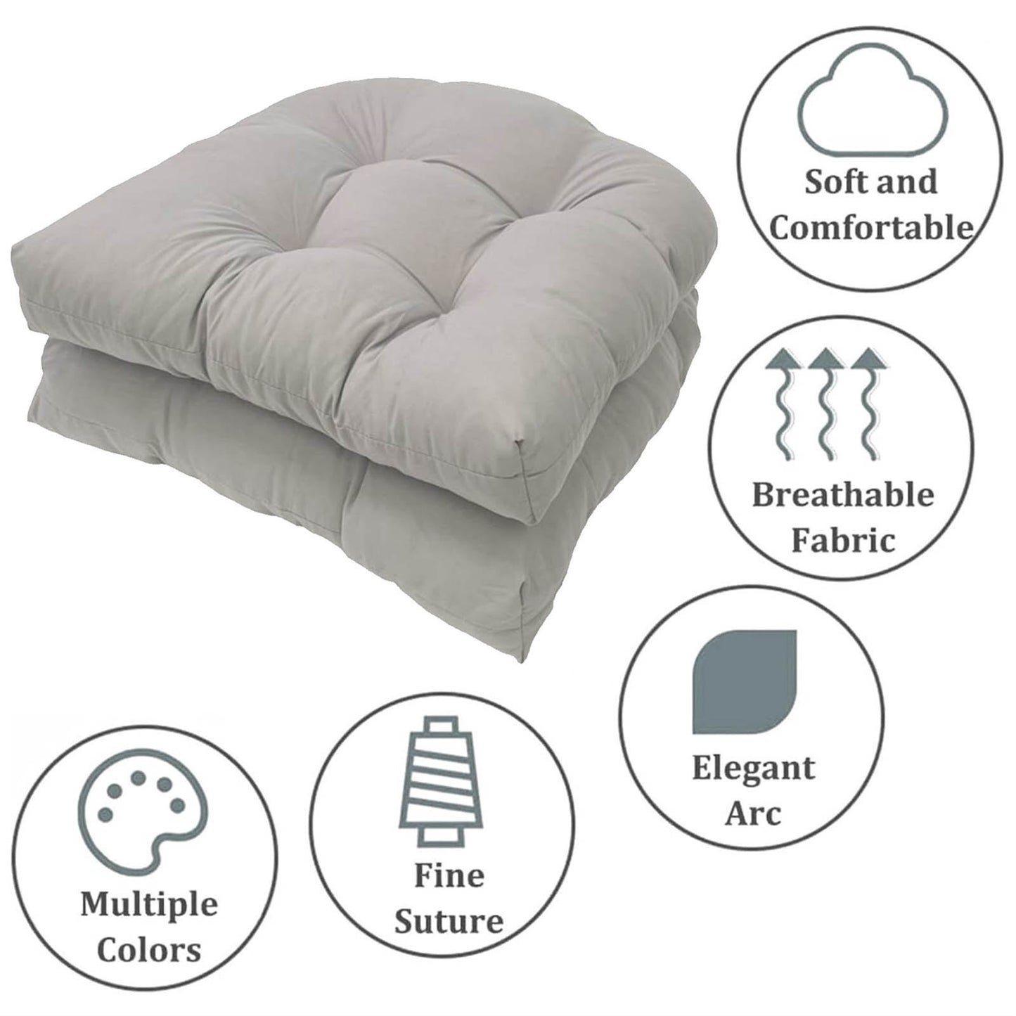 19" X 19" Indoor/Outdoor Chair Seat Cushion, Patio Chaise Lounger Cushion 2 Pack,Weather Resistant, Comfortable and Stylish Pack Of Patio Cushions