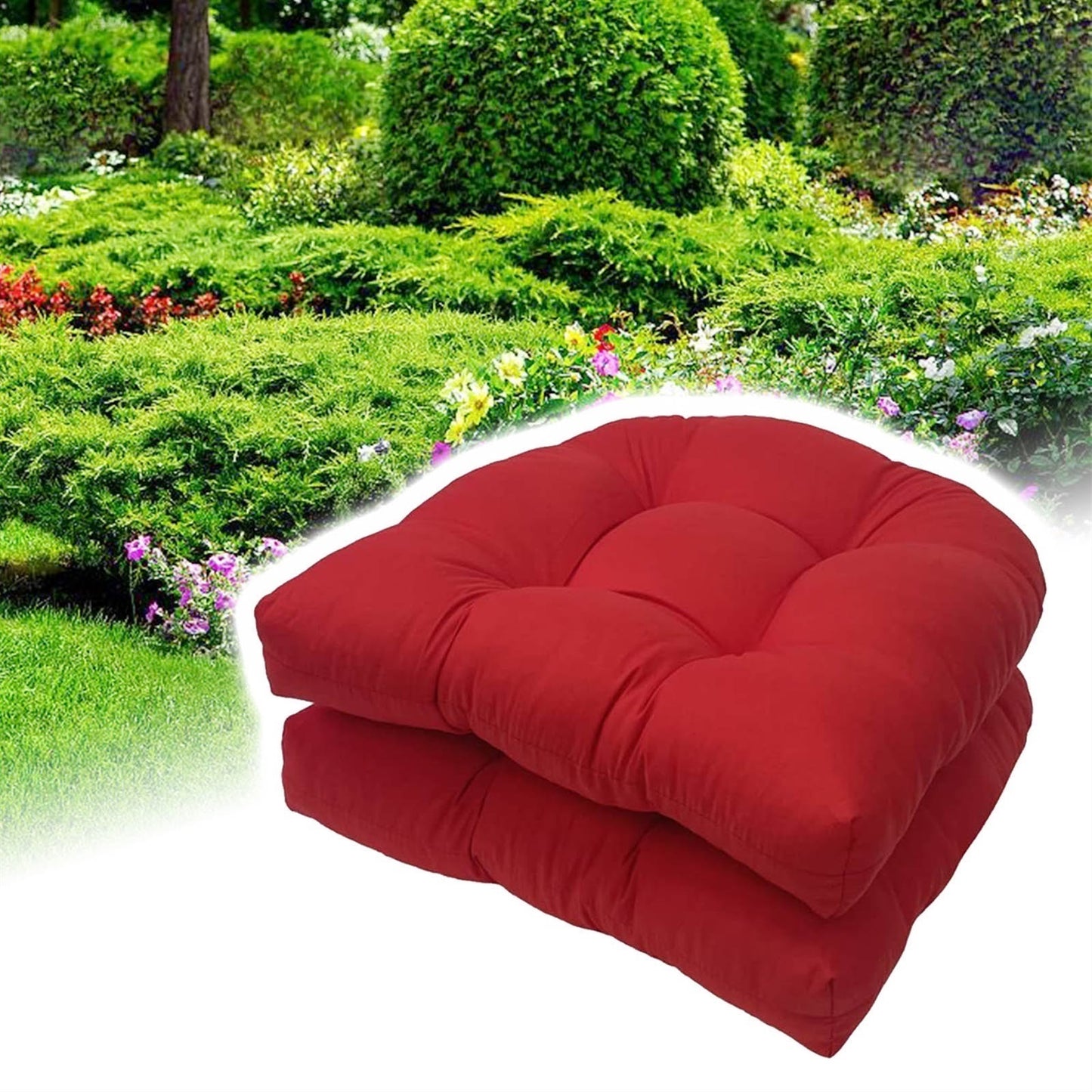 19" X 19" Indoor/Outdoor Chair Seat Cushion, Patio Chaise Lounger Cushion 2 Pack,Weather Resistant, Comfortable and Stylish Pack Of Patio Cushions