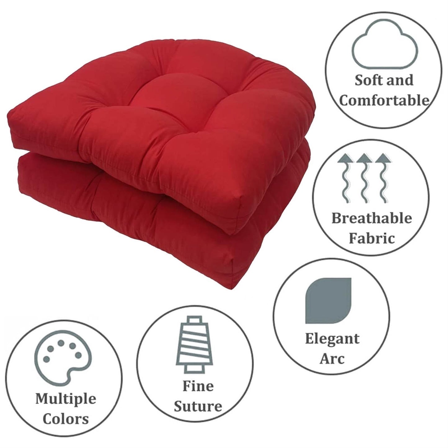 19" X 19" Indoor/Outdoor Chair Seat Cushion, Patio Chaise Lounger Cushion 2 Pack,Weather Resistant, Comfortable and Stylish Pack Of Patio Cushions
